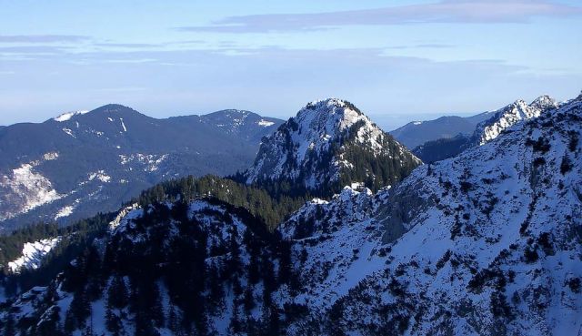 Blick vom Tegelberg auf die Ammergauer Alpen