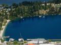 Queenstown, Neuseeland - Blick von der Skyline Queenstown auf die Lake Esplanade, die Marine Parade und Queenstown Trail am Lake Wakatipu