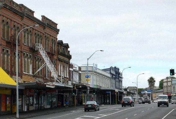 Historische Bauten in der Karangahape Road, auch K' Road genannt - Auckland, Neuseeland