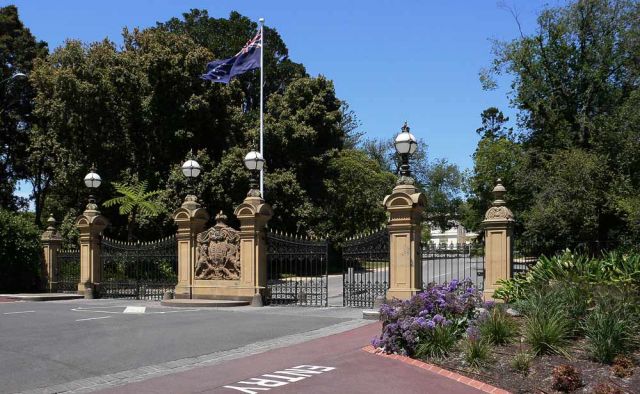 Eingang zu den Royal Botanic Gardens - Melbourne, Australien