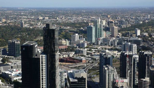 Melbourne vom Observation Deck des Rialto Tower. - Australien