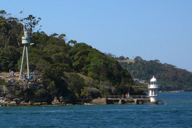 Bradleys Head Light and H.M.A.S. Sydney I Memorial Mast - Port Jackson, Sydney 