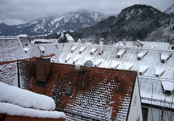 Füssen am Lech, Ostallgäu - über den Dächern der Altstadt