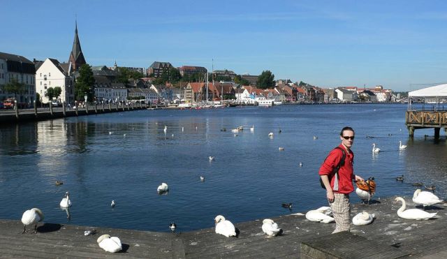 Flensburg an der Förde - die Hafenspitze