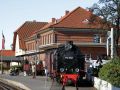 Mecklenburgische Bäderbahn Molli - der Bahnhof in Kühlungsborn-West mit der Museumslok 99 332