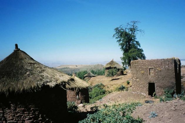 Das Dorf Lalibela in Äthiopien