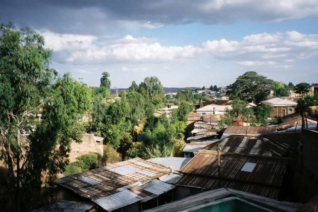 Blick auf die Dächer von Harar aus dem Tewodros Hotel - Äthiopien