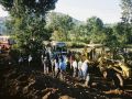 Verkehrsstau vor Bahir Dar wegen einer Baustelle - Menschen unterwegs in Äthiopien