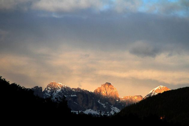 Rosengarten in der Abendsonne - Dolomiten der italienischen Alpen von Südtirol