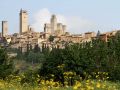 Urlaub in der Toskana - Blick von Süden auf San Gimignano