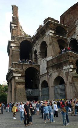 Das Kolosseum Rom - Detailansicht des grössten der im antiken Rom erbauten Amphitheaters