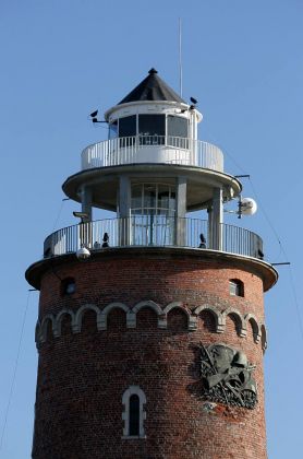 Kolbergs Leuchtturm auf dem Fort Münde an der Mündung der Persente - Latarnia Morska Kołobrzeg