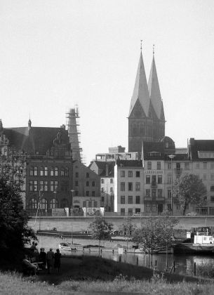 Bremen 1963 - der Blick von der Herrlichkeit auf den Bremer Dom