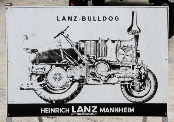 Die Schnittzeichnung eines Lanz Bulldog 