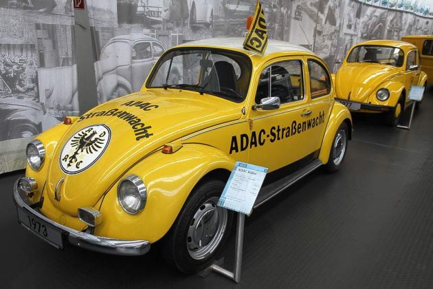 AutoMuseum Volkswagen - Auch die ‚Gelben Engel‘ von der ADAC-Strassenwacht fuhren damals Volkswagen Käfer