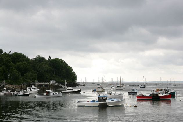 Rockport Harbor - der geschützte Hafen von Rockport, Midcoast Maine, New England