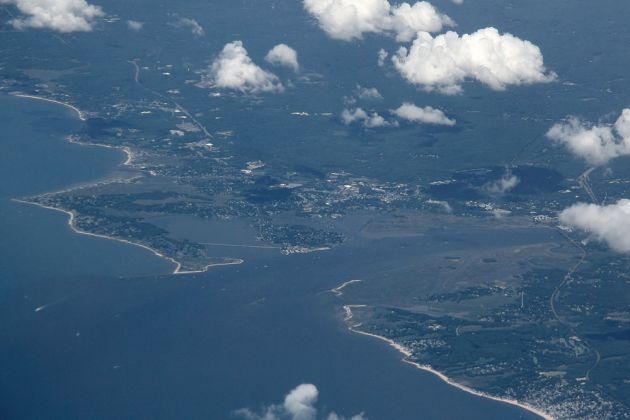 Die Mündung des Connecticut Rivers in den Long Island Sound - Nord-Atlantik, Neuengland