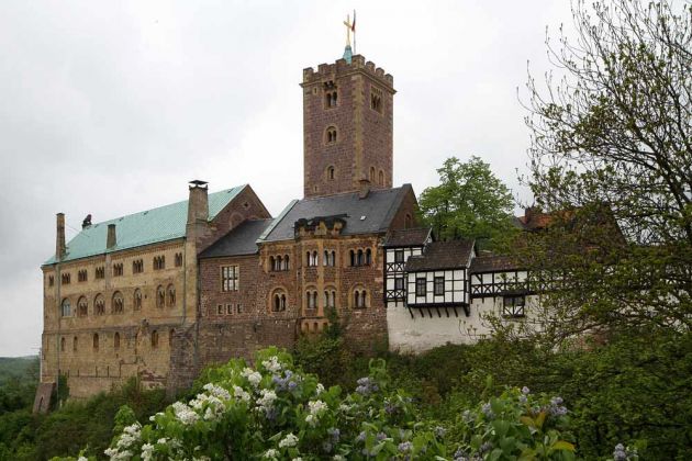 Die Wartburg bei Eisenach, Palas und Bergfried  