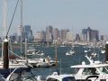 Downtown Boston, Massachusetts, die Skyline - Blick von der Terrace Avenue in Winthrop, Neuengland, USA