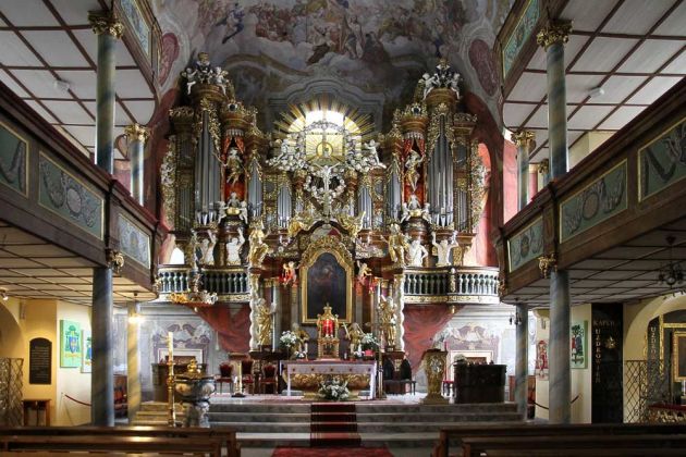 Die Gnadenkirche zum Kreuze Christi, Hirschberg, Jelenia Gora - Innenraum mit Altar