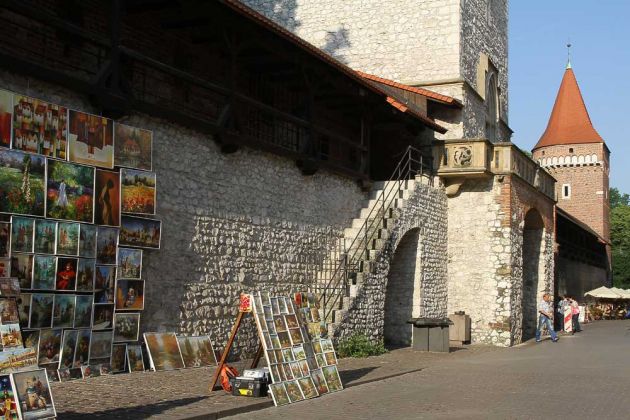 Städtereise Krakau - Stadtbefestigung am Florianstor in der Altstadt 