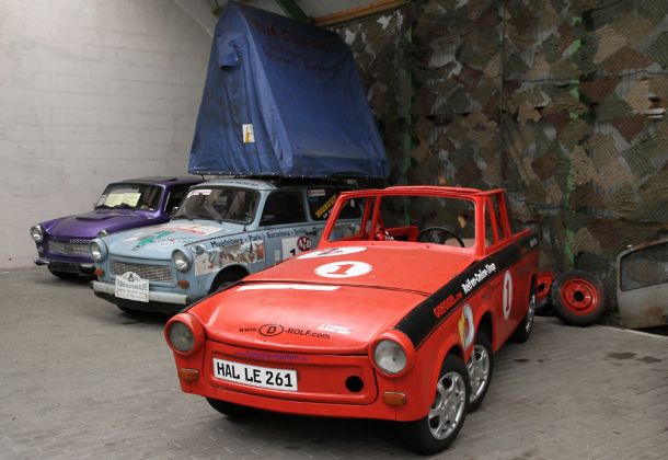 Trabant 601 S - Show-Fahrzeuge des D-Rolf, gesehen im nicht mehr existierenden Luftfahrt- und Technik-Museumspark Merseburg