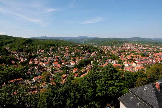 Wernigerode am Harz - Blick von der Schlossterrasse über die Stadt