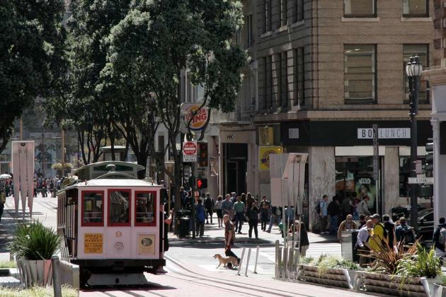 San Francisco Cable Car in der Powell Street