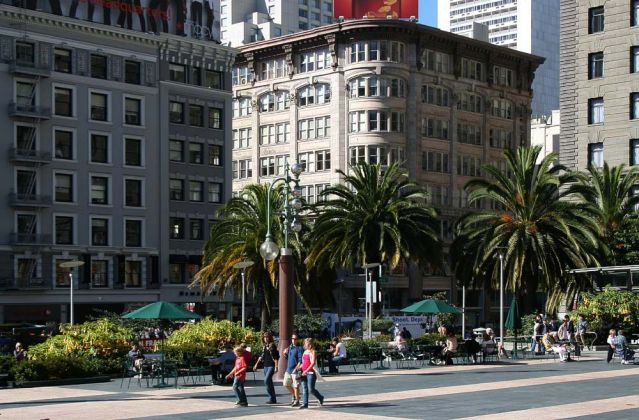 der Union Square - Mittelpunkt des City Centers von San Francisco