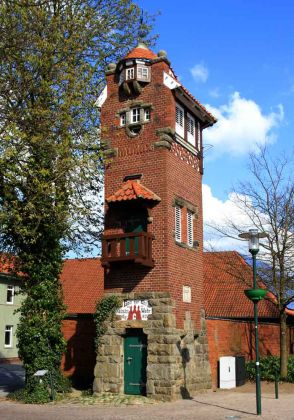 Stadt Rehburg - der historische Feuerwehrturm, Wahrzeichen der Stadt aus dem Jahre 1908