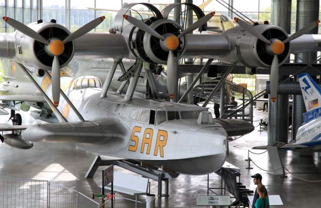 Flugwerft Schleissheim, die grosse Ausstellungshalle - Flugboot Dornier Do 24 T-3 - Baujahr ca. 1944