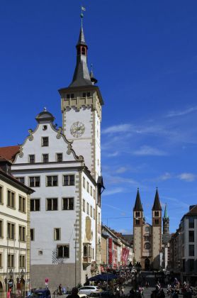 Würzburg - altes Rathaus mit Turm des Grafeneckart 