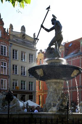 Fontanna Neptuna, der Neptun-Brunnen am Langen Markt - Danzig, Gdańsk, Długi Targ, 