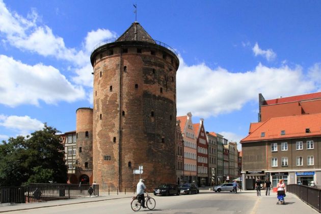 Das Milchkannen Tor und die Strasse Stagiewna - Danzig, Gdańsk, Brama Stagiewna