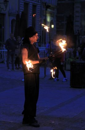Feuerkünstler auf demLangen Markt - Danzig, Gdańsk, Długi Targ
