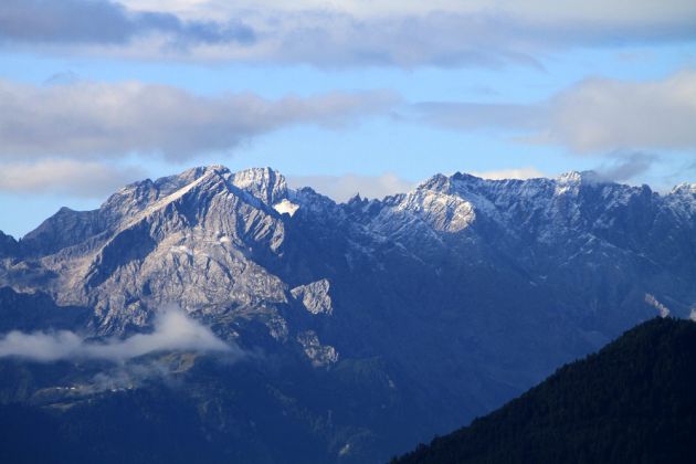 Das Wetterstein-Gebirge - Blick aus unserem Hotelzimmer in Murnau