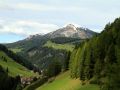 Dolomitenrundfahrt - im Grödner Tal, Blick auf den Langkofel, Sassolungo, 3181 m