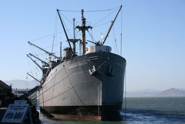 Jeremiah O'Brien - letztes Exemplar des Weltkrieg-II Versorgungsfrachters der Liberty-Klasse.  Pier 45 der Fisherman's Wharf - San Francisco