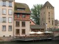 Strasbourg, la Petite France - Restaurant Marco Polo mit Wehrturm aus dem 14. Jahrhundert