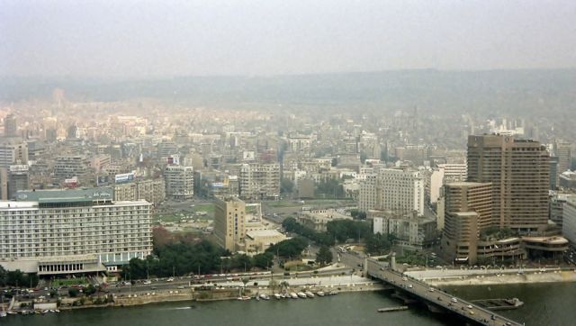 Blick vom Cairo Tower - das Nile Ritz-Carlton und das Intercontinental Hotel