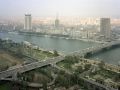 Blick vom Cairo Tower auf den Nil, das Aussenministerium, das Radio &amp; Television Building und das Ramses Hilton