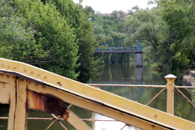 Die Zamkowa-Brücke über den Mühlengraben - Opole, Oppeln in Oberschlesien