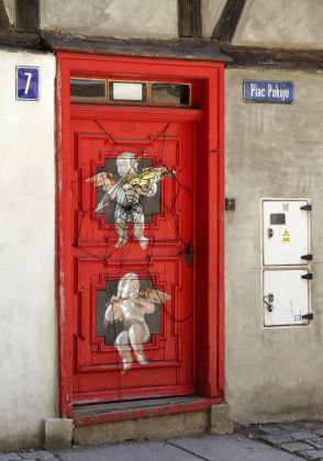 Verzierte Tür am Barockcafé - Friedensplatz, Plac Pokoju, in Świdnica, Schweidnitz