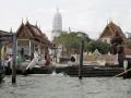 Tha Chang, der Wat Rakhang Pier und der Tempel am Chao Phraya River in Bangkok