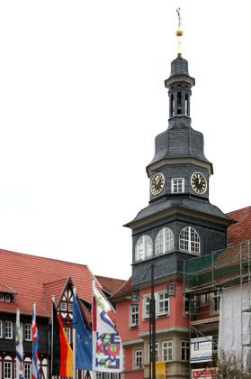 Der Turm des Rathauses von Eisenach in Thüringe