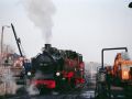 Die Rügensche Bäderbahn - die Dampflok 99 784 am Kohlebansen des Betriebswerks in Putbus
