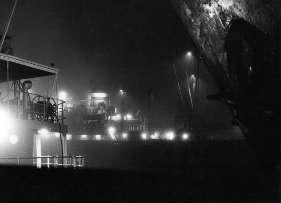 Bremen 1963 - eine Nachtaufnahme im damaligen Überseehafen