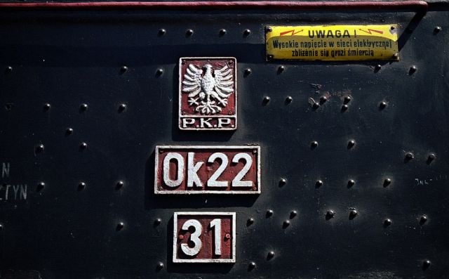 Lokschild der PKP-Dampflok Ok 22-31 - Bahnbetriebswerk Wolsztyn