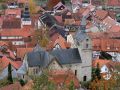 Treffurt an der Werra - die Altstadt mit der Stadtkirche St. Bonifacius und dem Fachwerkturm des historischen Rathauses