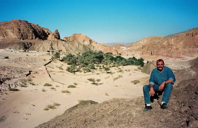 Die Wüste auf der Halbinsel Sinai in Ägypten - die Oase Ain Hudra